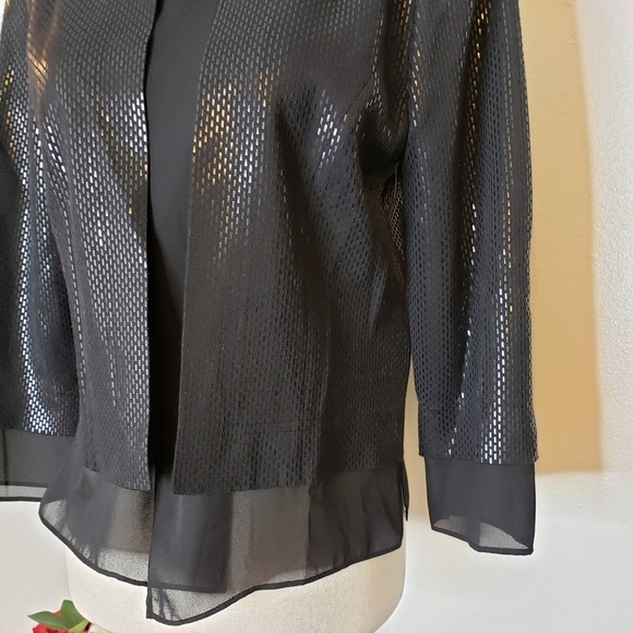 $686 AUTHENTIC RARE St. John Couture Shimmer Sequin Crop Blazer Evening Luxury - Picture 11 of 15